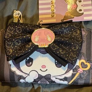 Loungefly Black and Pink Kuromi Wallet